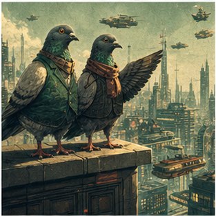 Rooftop pigeon pair